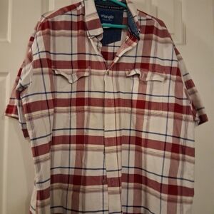 Wrangler Red and Blue Plaid Men's Shirt